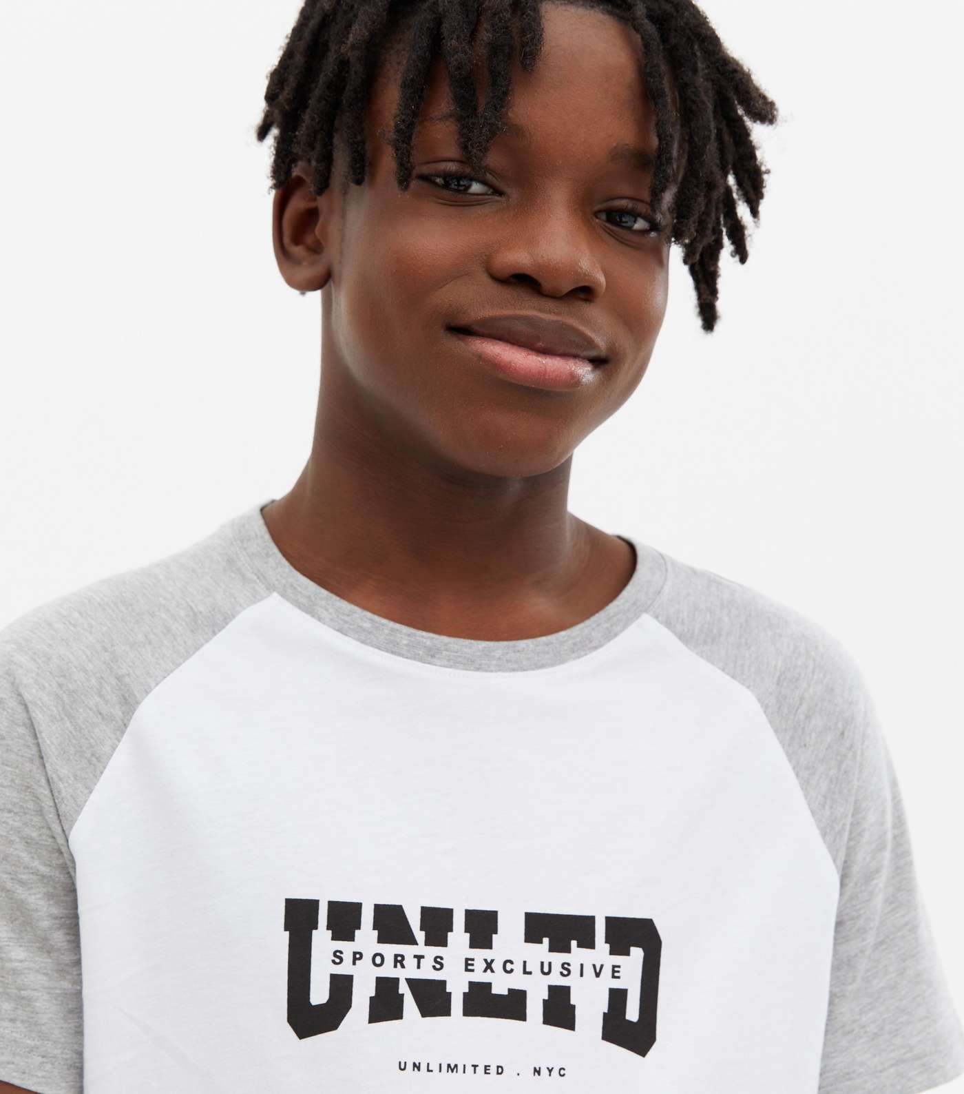 Boys Grey Marl Varsity Logo Ringer T-Shirt Image 3