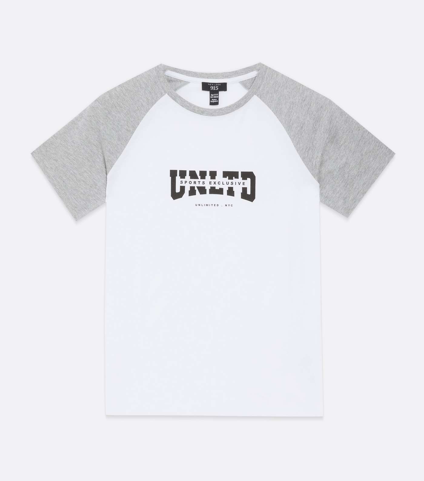 Boys Grey Marl Varsity Logo Ringer T-Shirt Image 5