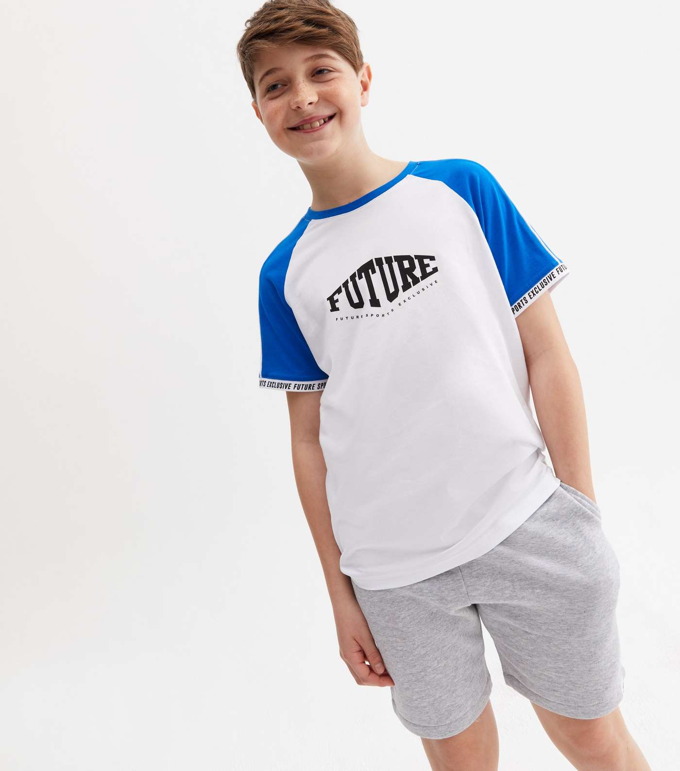Boys Blue Future Raglan Tape Sleeve T-Shirt Image 2
