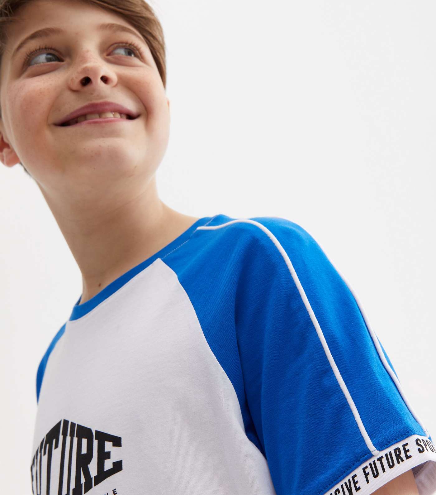 Boys Blue Future Raglan Tape Sleeve T-Shirt Image 6
