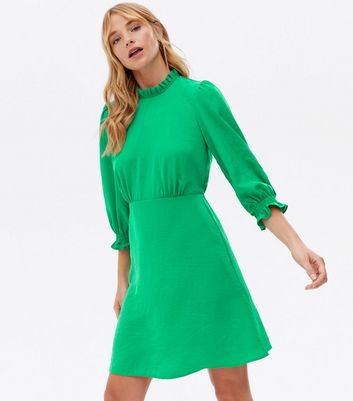 Frill high neck dress best sale