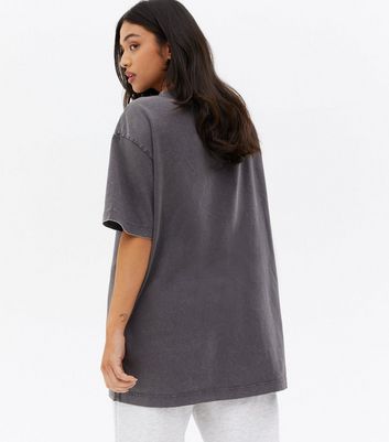 Click to view product details and reviews for Petite Dark Grey Acid Wash Oversized T Shirt New Look.