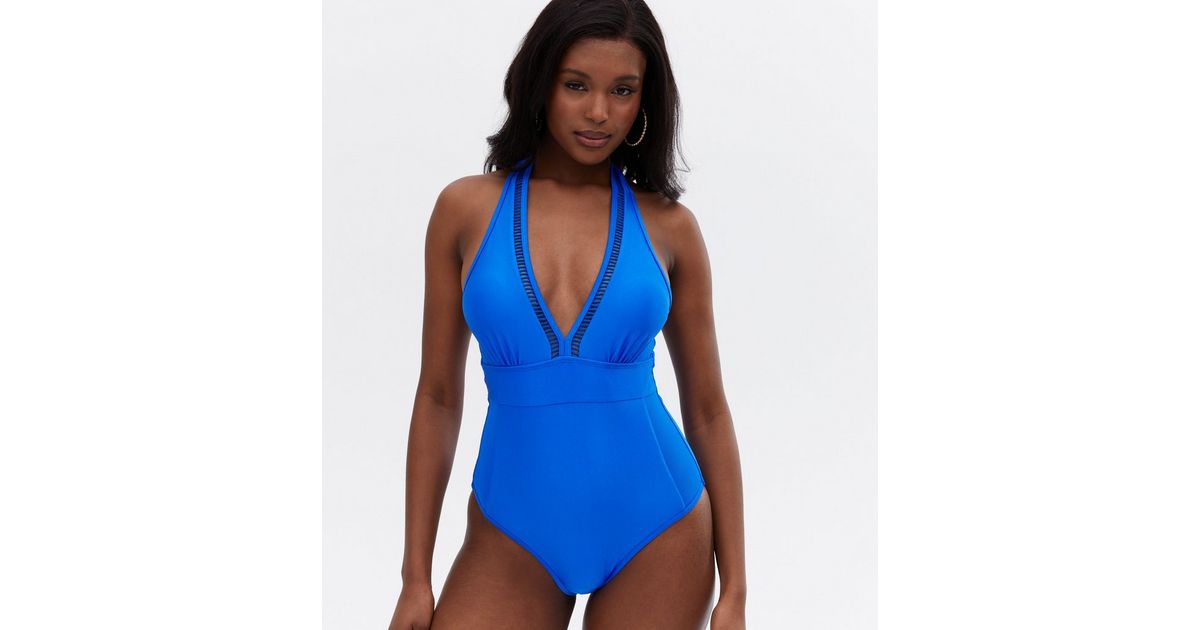 Bright Blue Plunge Illusion Lift & Shape Swimsuit