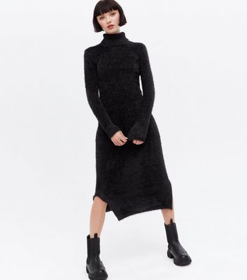 Fluffy knit outlet dress