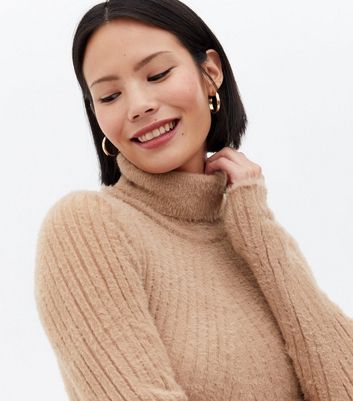 Camel roll outlet neck jumper womens