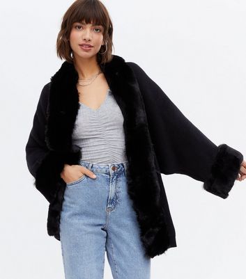 Faux fur 2025 long cardigan