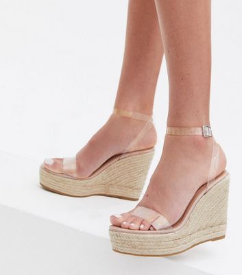 Clear cheap wedges espadrille