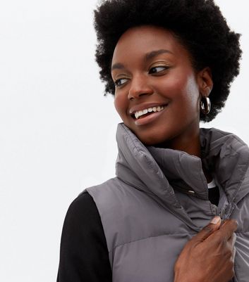 Grey puffer hot sale vest womens