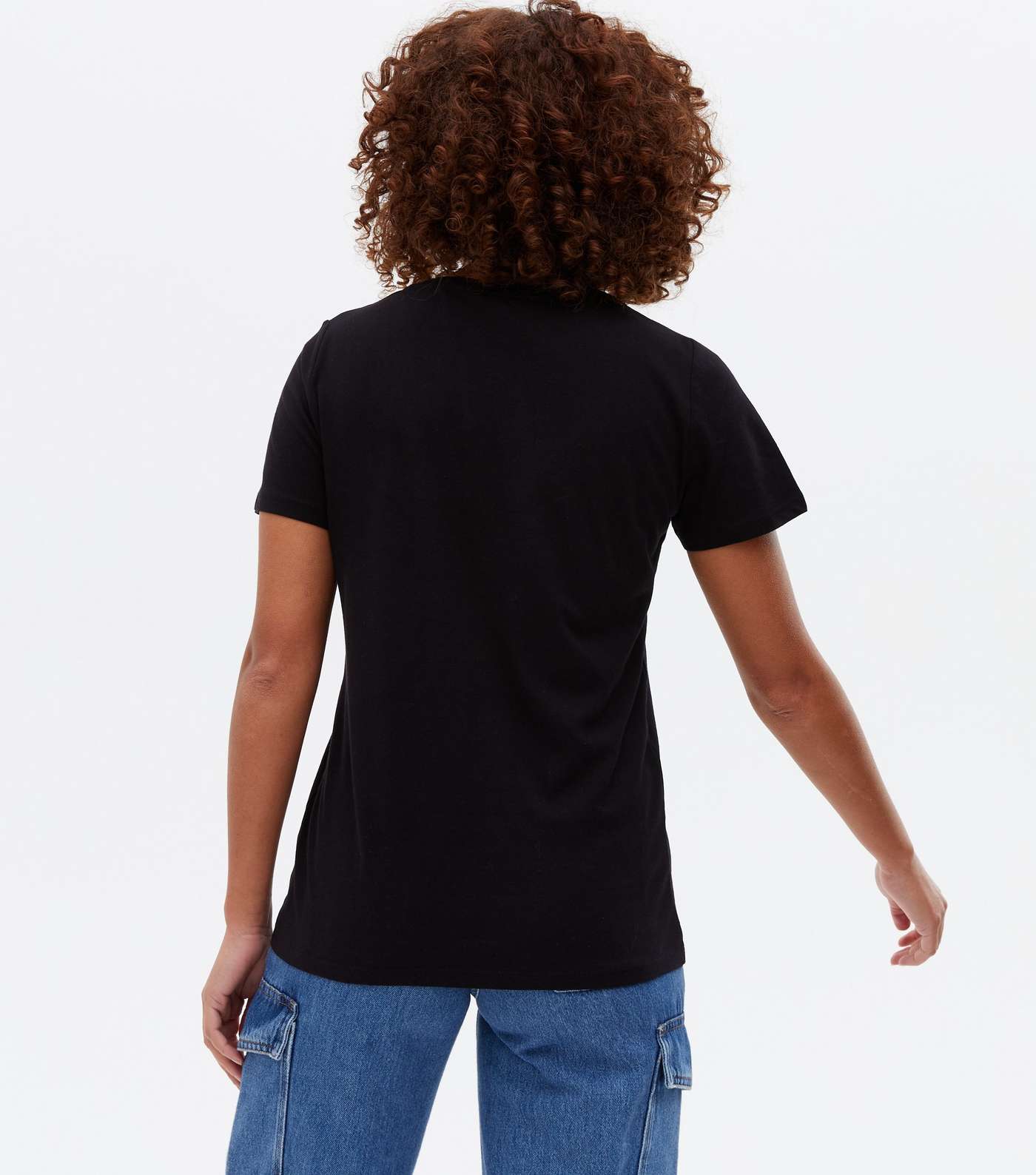 Black Dont Care Lips Logo T-Shirt Image 4