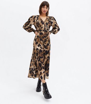 leopard rose dress