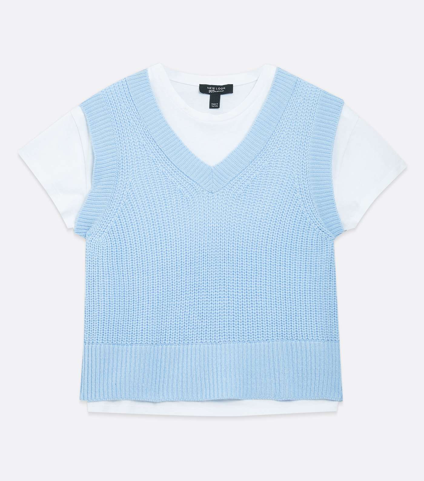 Girls Bright Blue 2-in-1 Vest Jumper T-Shirt Image 5