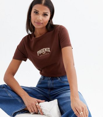 dark brown t shirt ladies