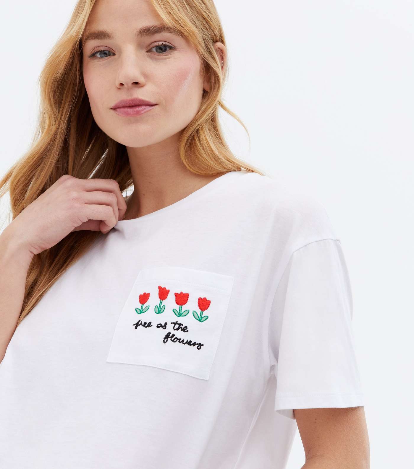 White Tulip Free as the Flowers Logo Boxy T-Shirt Image 3