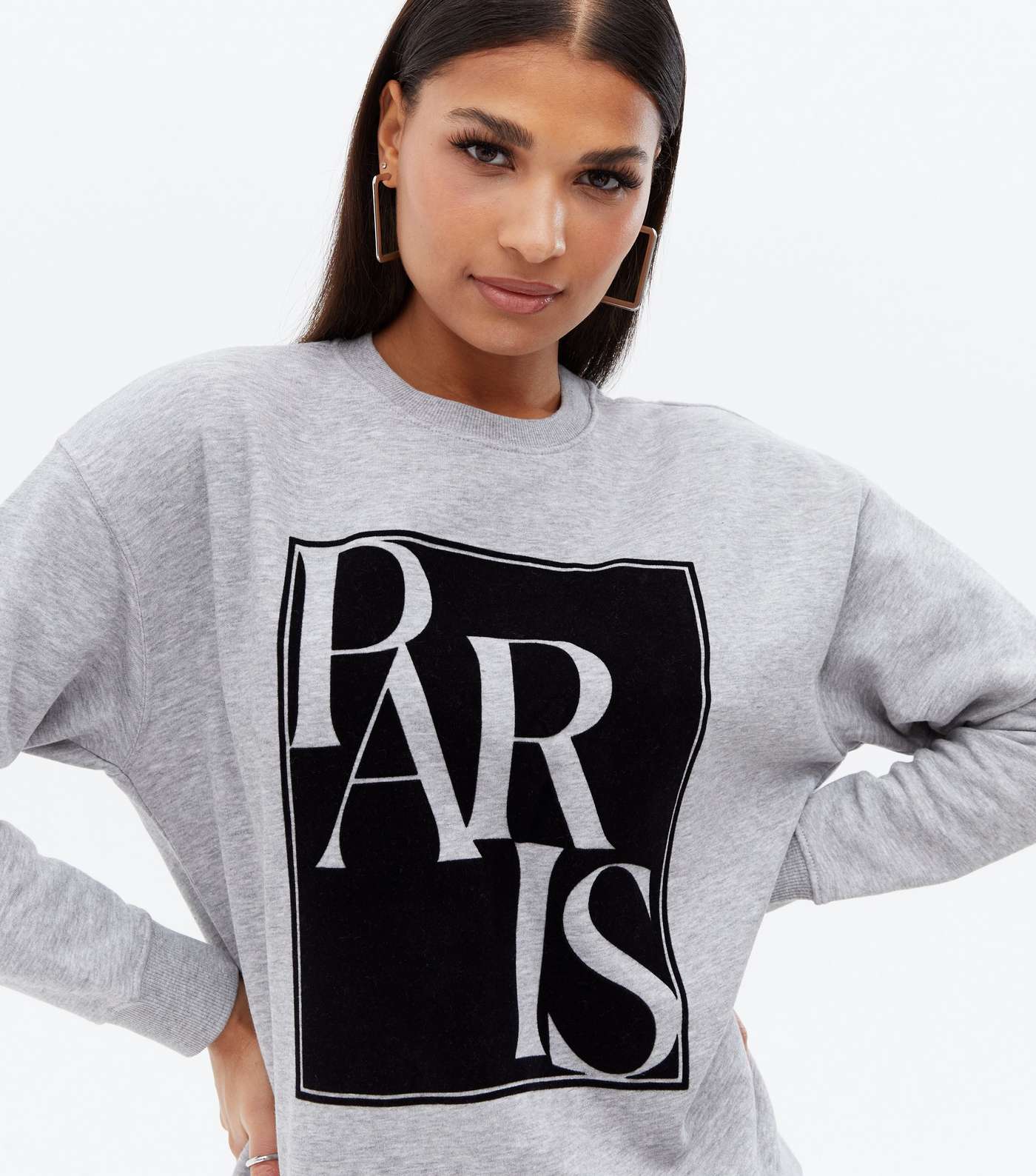 Pale Grey Paris Box Logo Sweatshirt
