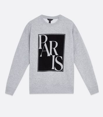 Click to view product details and reviews for Pale Grey Paris Box Logo Sweatshirt New Look.