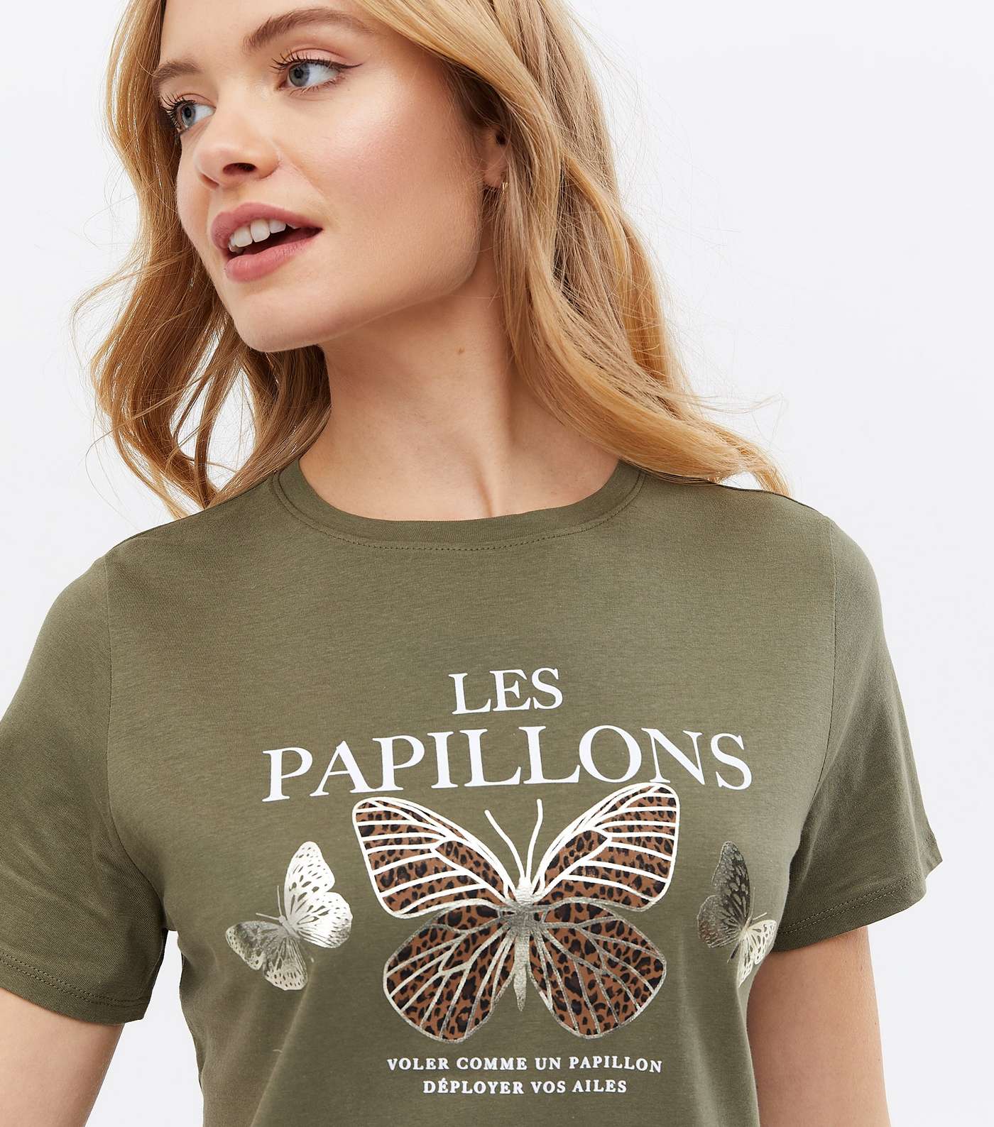 Khaki Butterfly Les Papillons Logo T-Shirt
