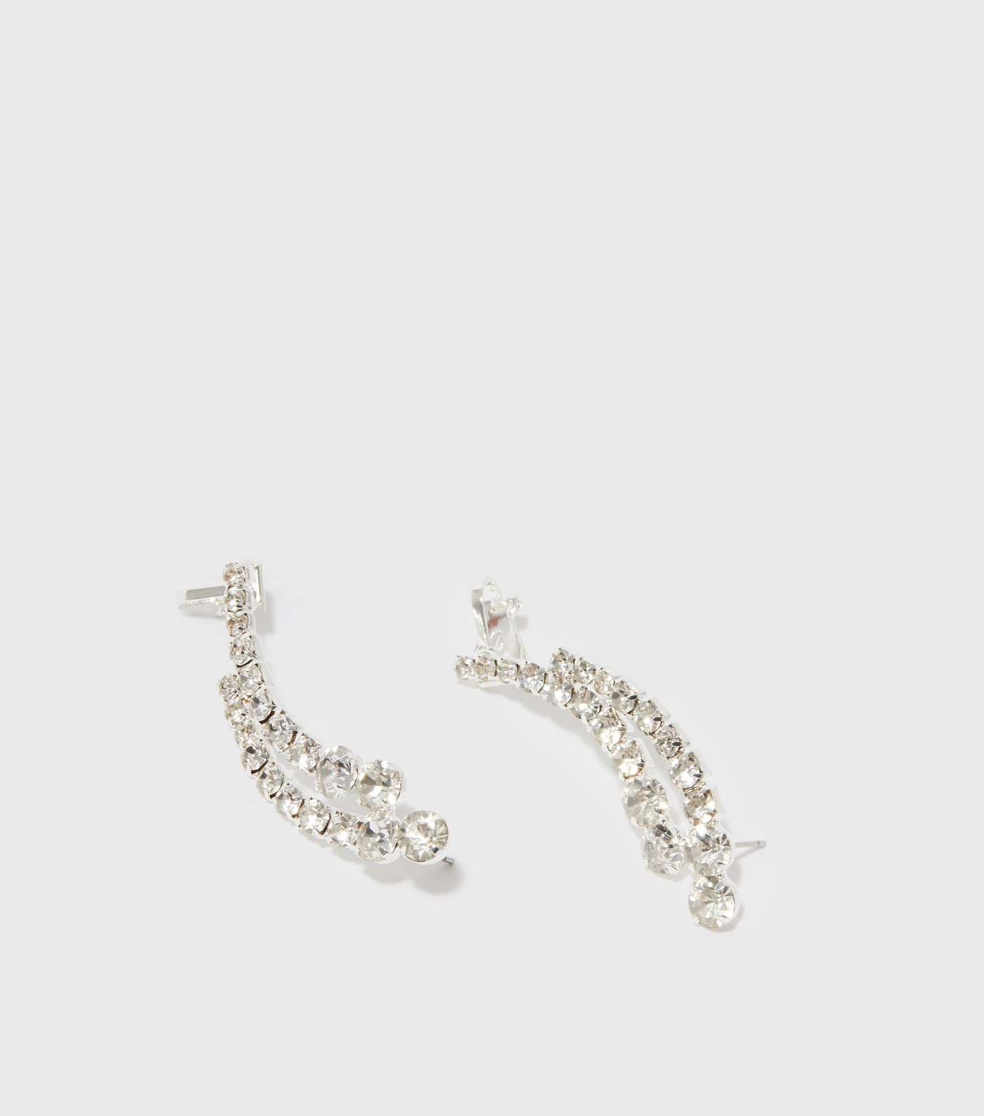 Silver Diamanté Ear Cuffs Image 2
