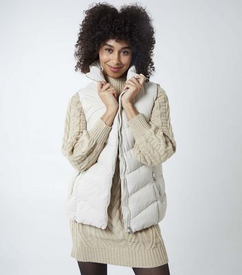 padded cream gilet