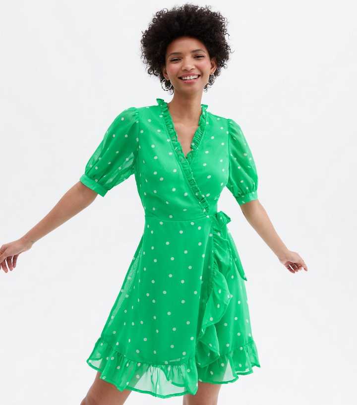 and other stories green wrap dress