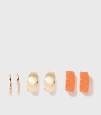 Orange earrings new on sale look