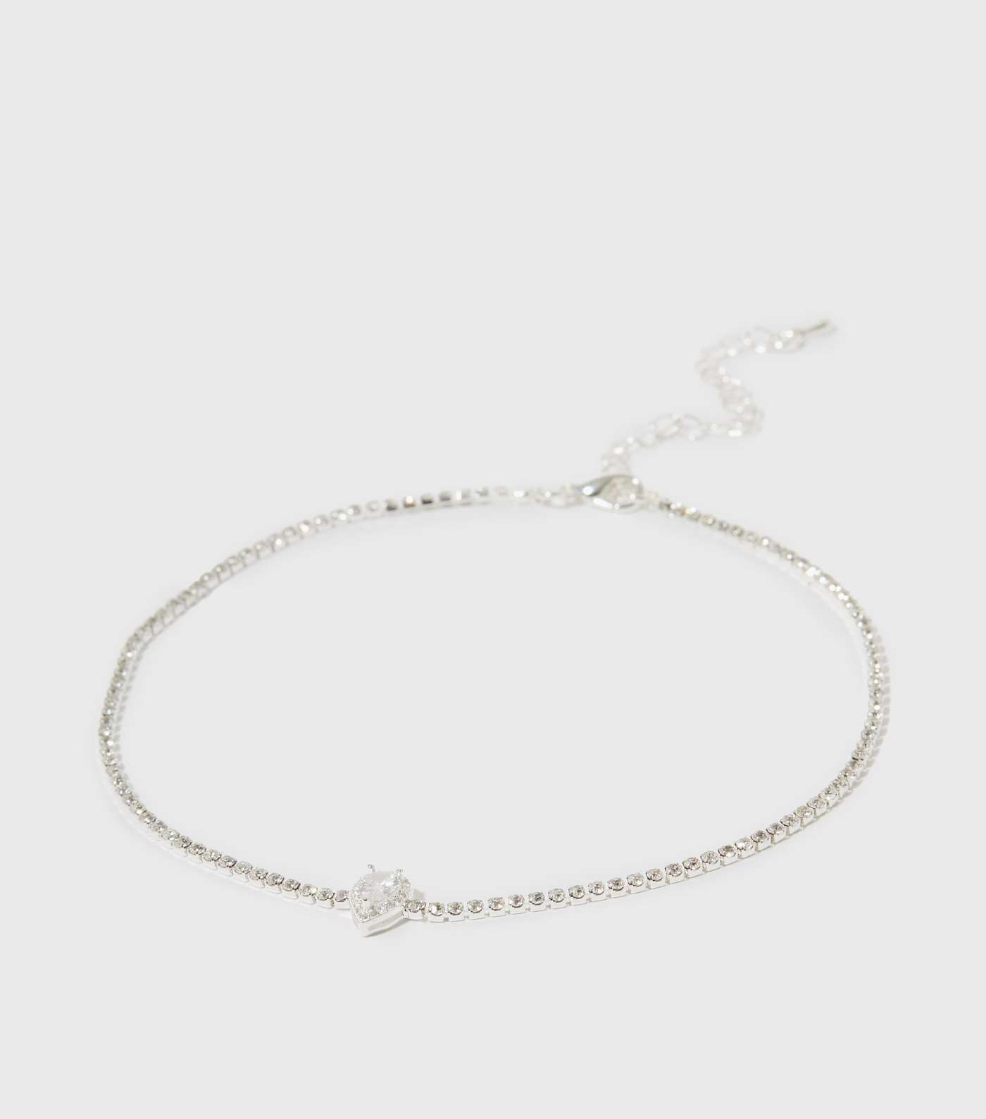 Clear Cubic Zirconia Stone Choker Necklace Image 3