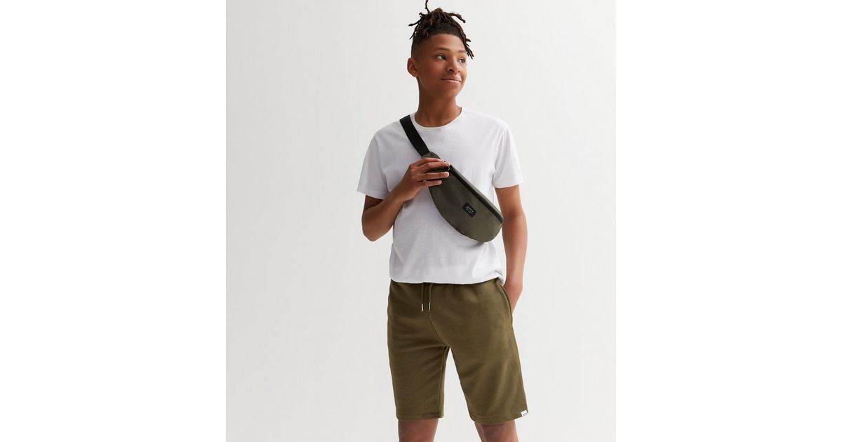 Boys Khaki Jersey Drawstring Shorts New Look