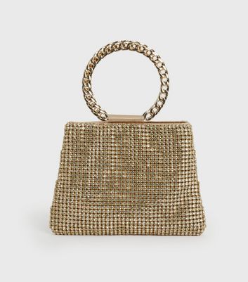 shop for Little Mistress Gold Diamanté Clutch Bag New Look at Shopo