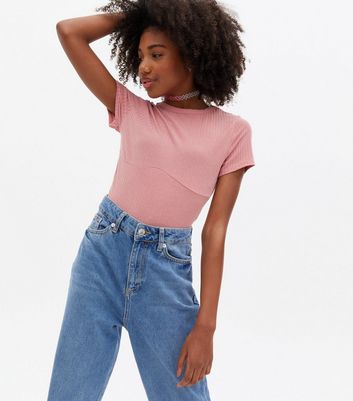 ribbed crew neck tee