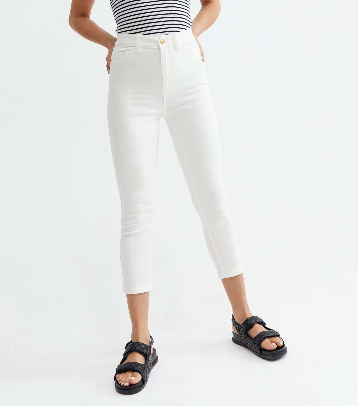 White Crop Lift & Shape Jenna Skinny Jeans Image 2