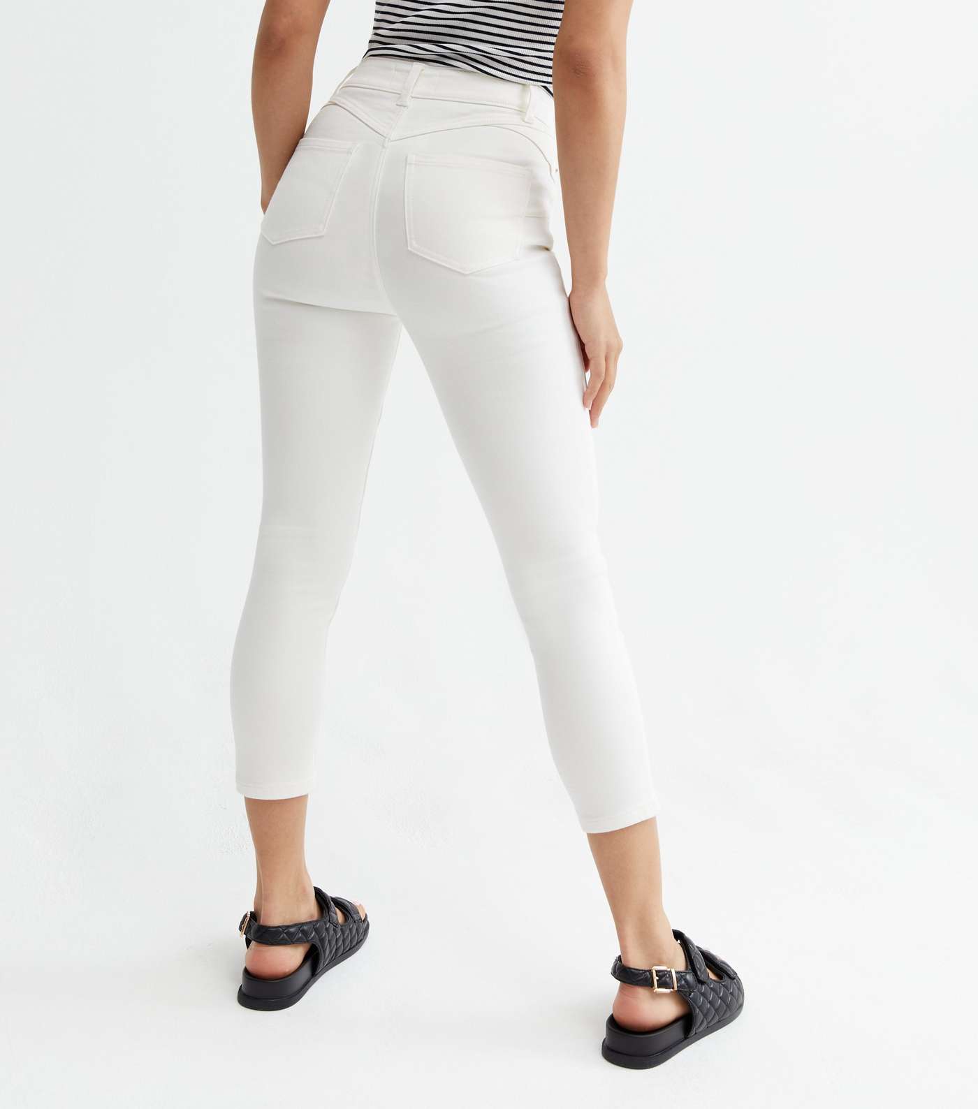 White Crop Lift & Shape Jenna Skinny Jeans Image 4