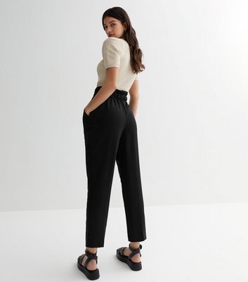 Black Belted High Waist Trousers New Look