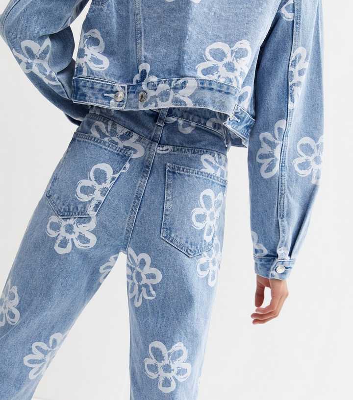 Buy Women Blue Floral Print Mom Jeans Online At Best Price