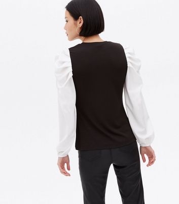 Click to view product details and reviews for Black Contrast Puff Sleeve Top New Look.