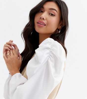 Click to view product details and reviews for Camel Contrast Puff Sleeve Top New Look.