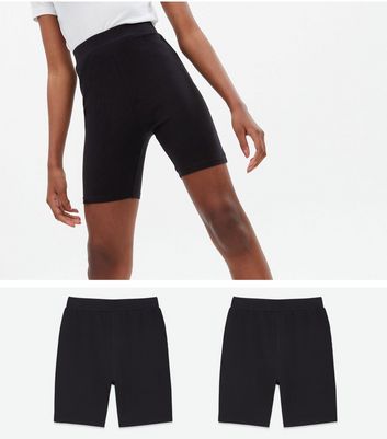Girls 2 Pack Black Cycling Shorts | New 