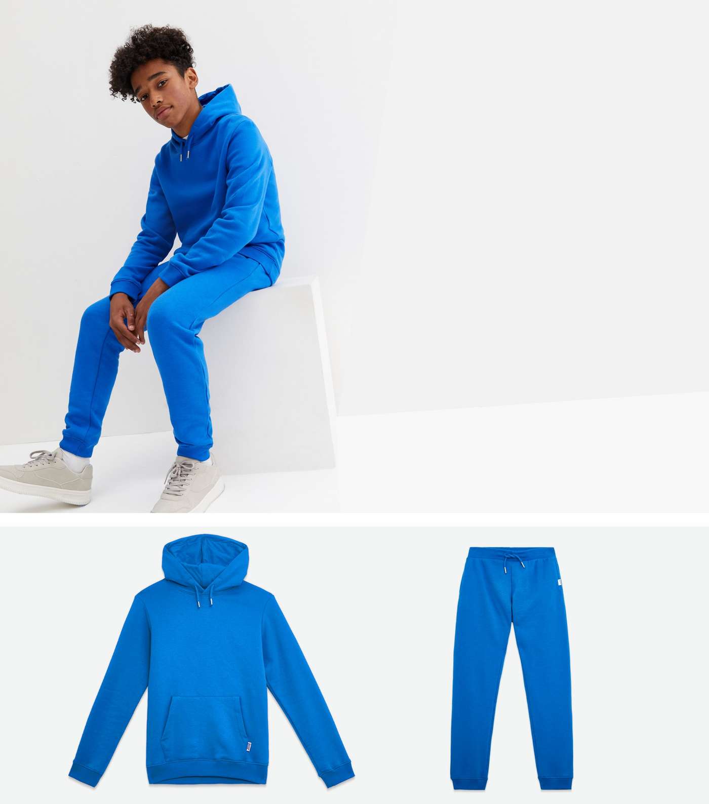 Boys Bright Blue Jersey Hoodie and Jogger Set