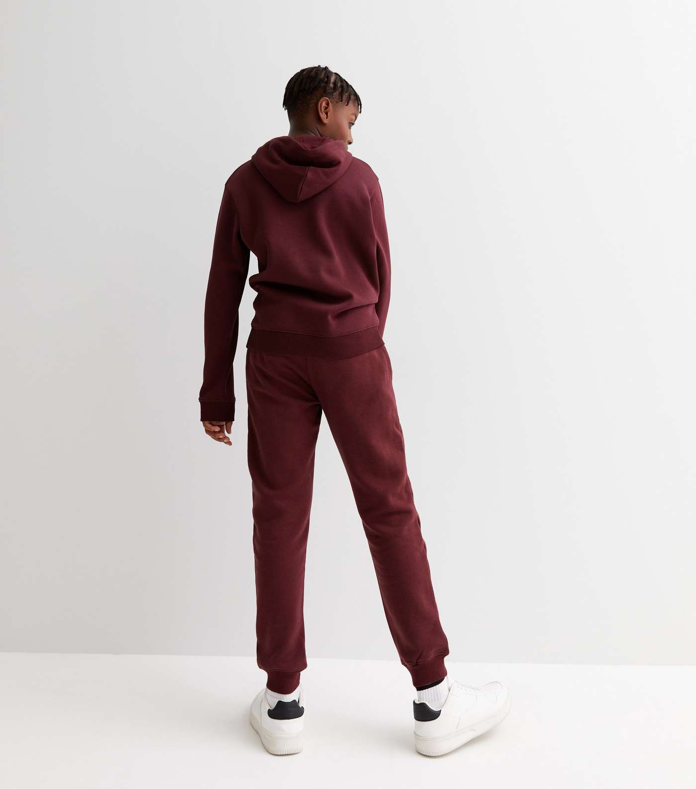 Boys Burgundy Jersey Hoodie and Jogger Set Image 4
