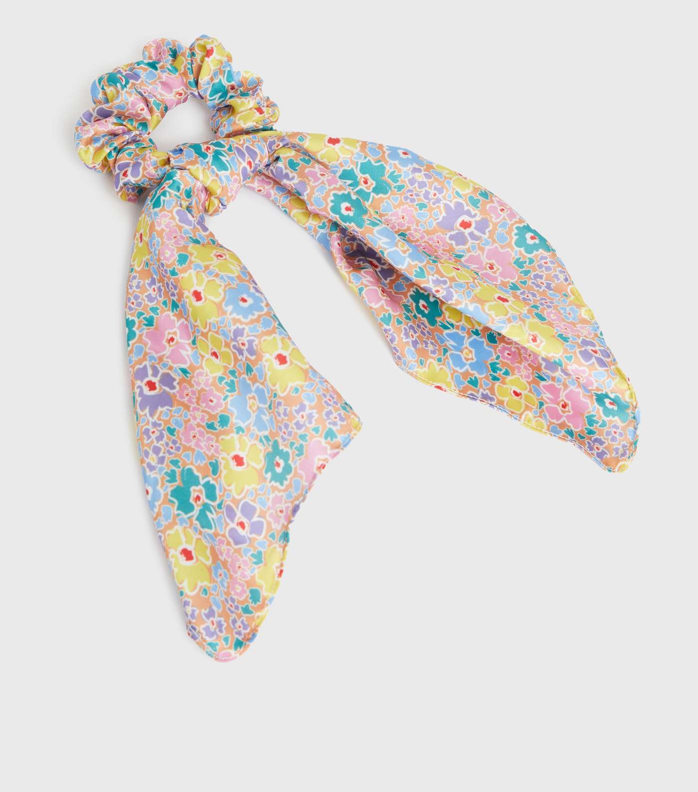 Multicoloured Floral Bow Scrunchie Image 2