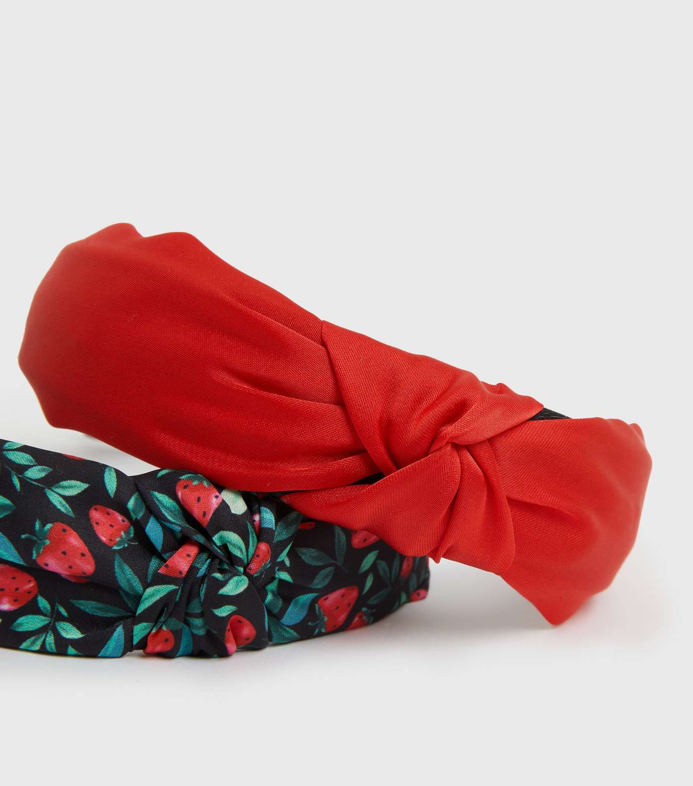 2 Pack Black Strawberry and Red Knot Headbands Image 2