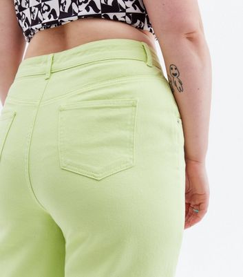 Always Stand Out Curves Lime Green Tapered Jeans New Look