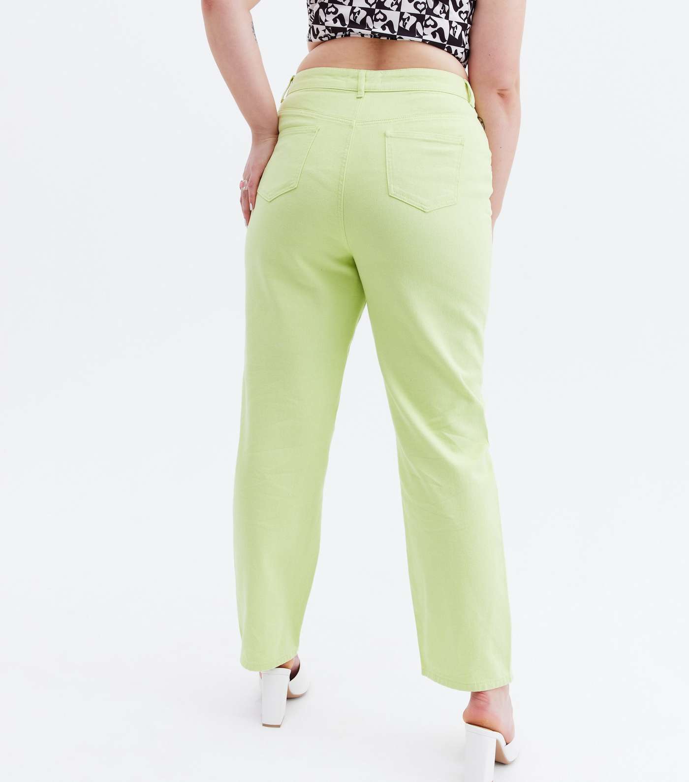 Always Stand Out Curves Lime Green Tapered Jeans Image 4