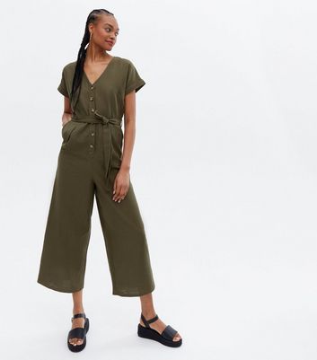 khaki green jumpsuit new look