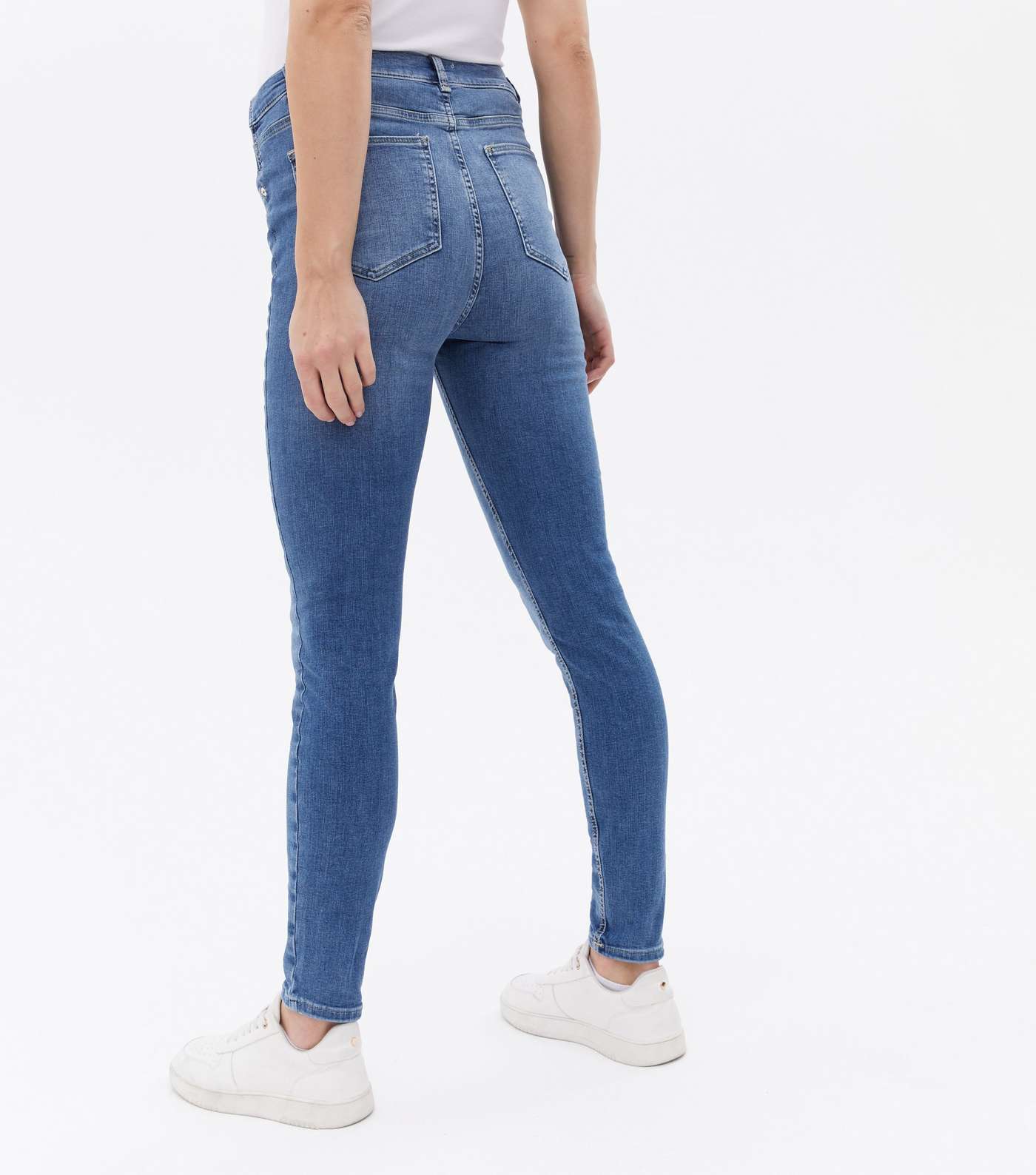 Maternity Indigo Mid Rise India Adjustable Waist Super Skinny Jeans Image 4