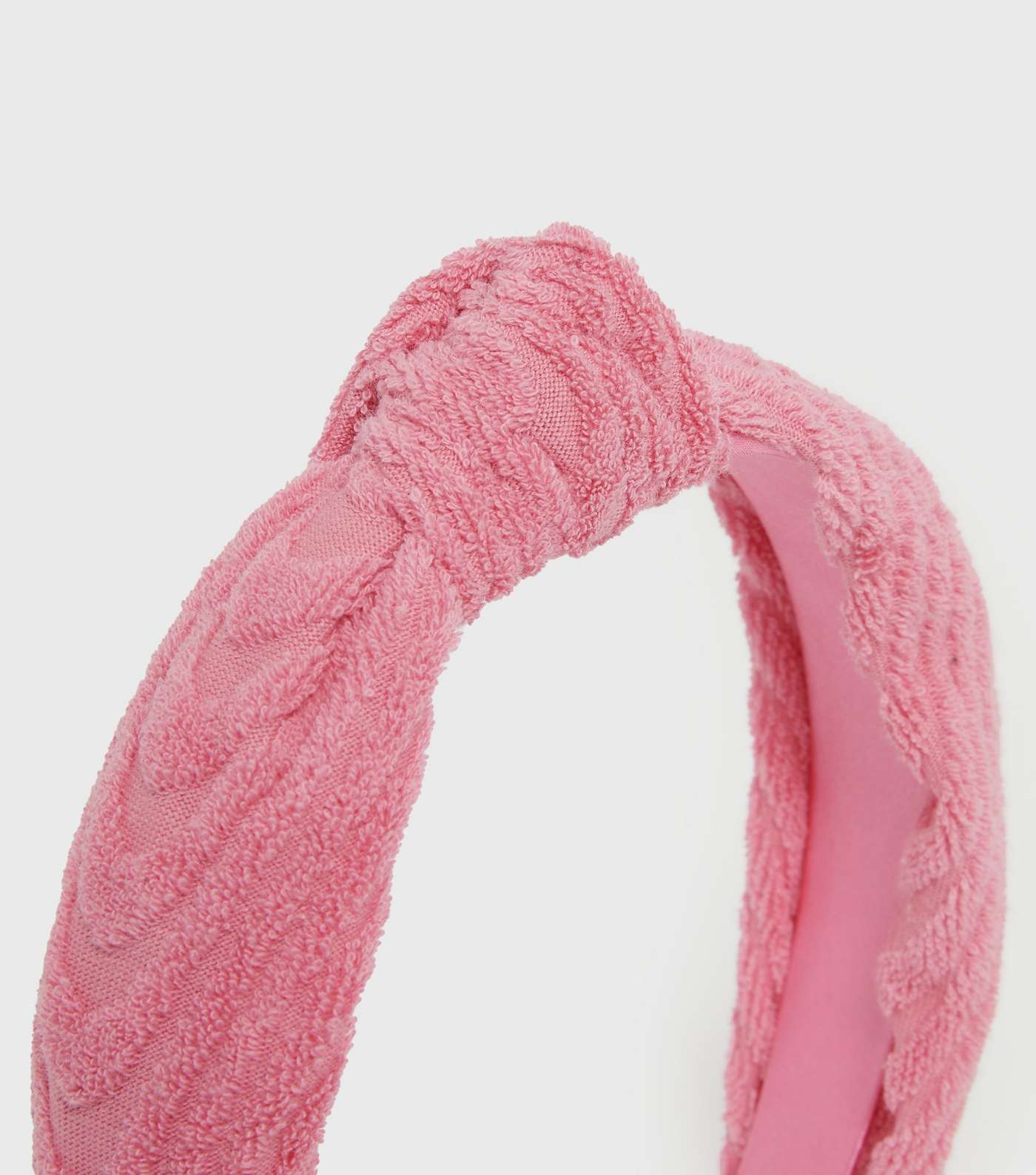 Pink Towelling Knot Top Headband Image 2