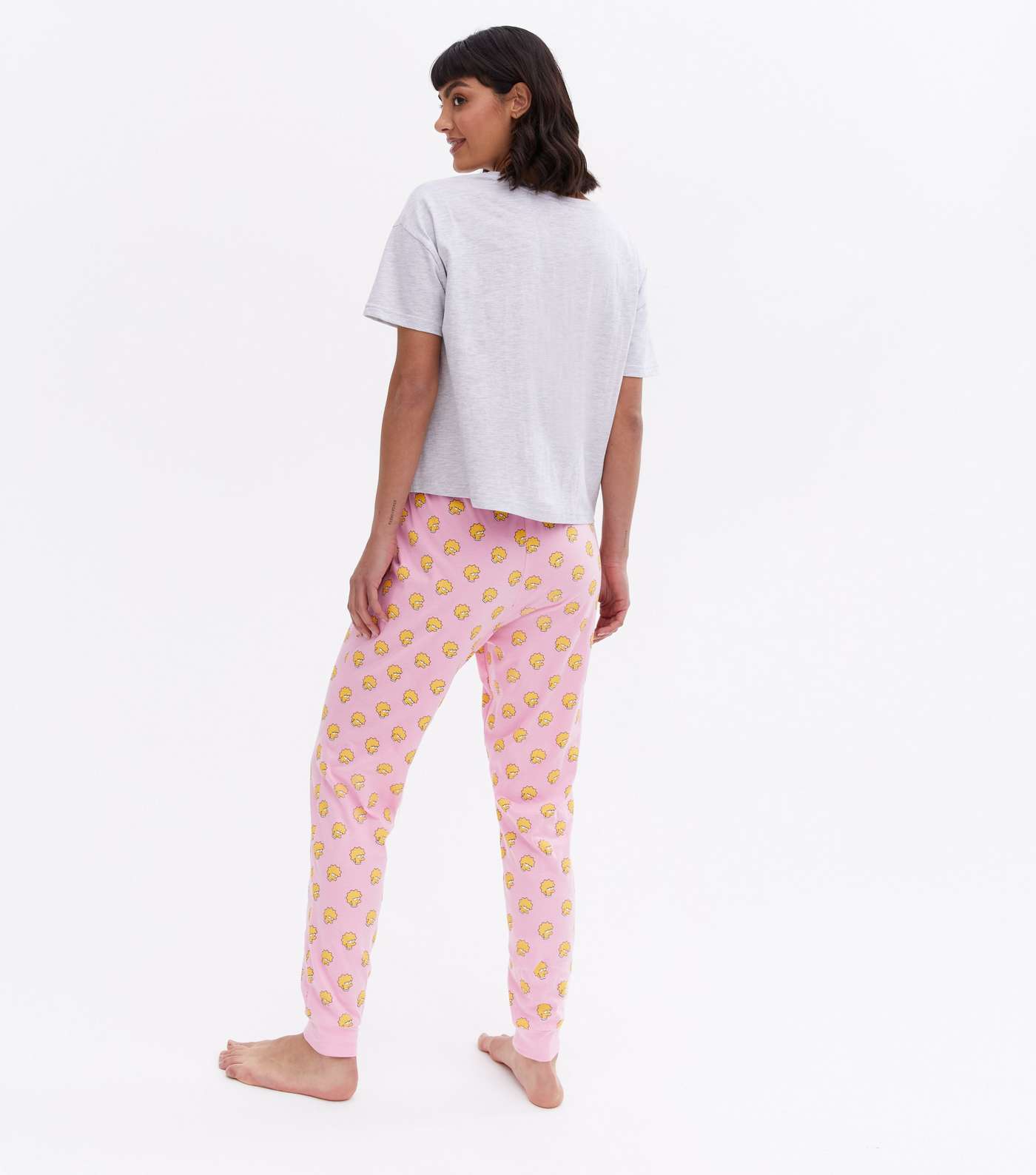 Light Grey Jogger Pyjama Set with Lisa Simpson Logo Image 4