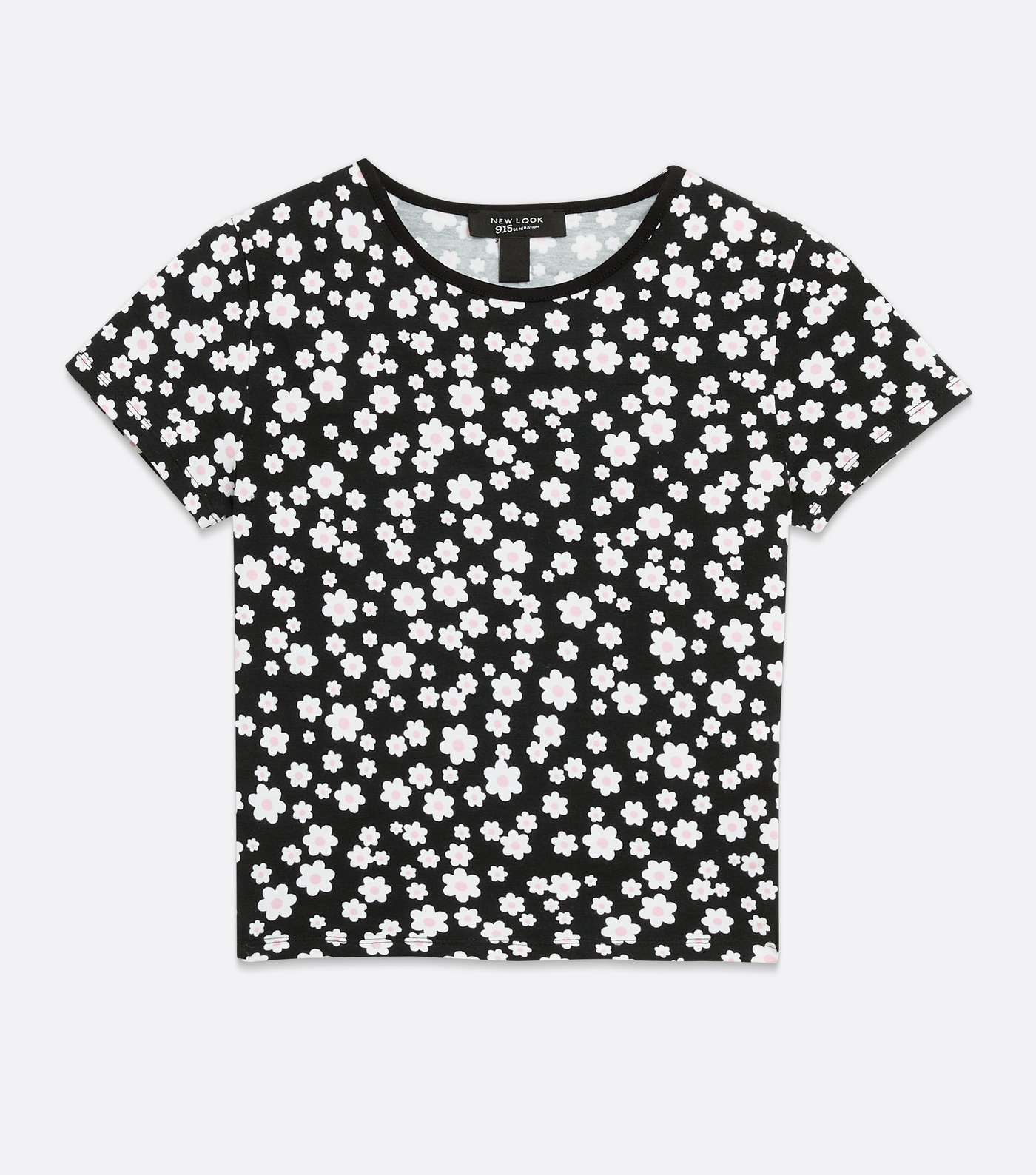 Girls Black Daisy T-Shirt Image 5