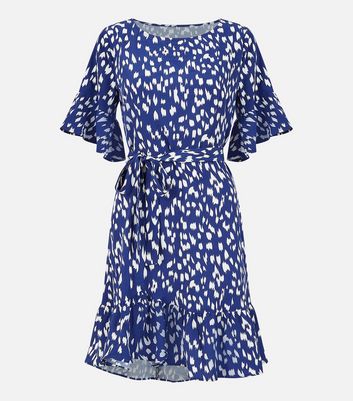 Click to view product details and reviews for Mela Navy Animal Print Tiered Mini Dress New Look.