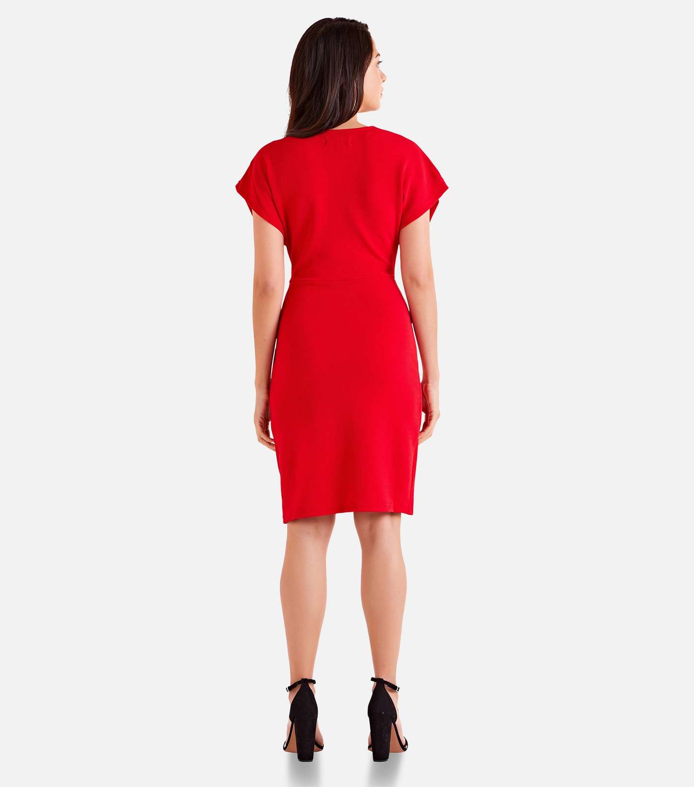 Mela Red Short Sleeve Wrap Dress Image 3