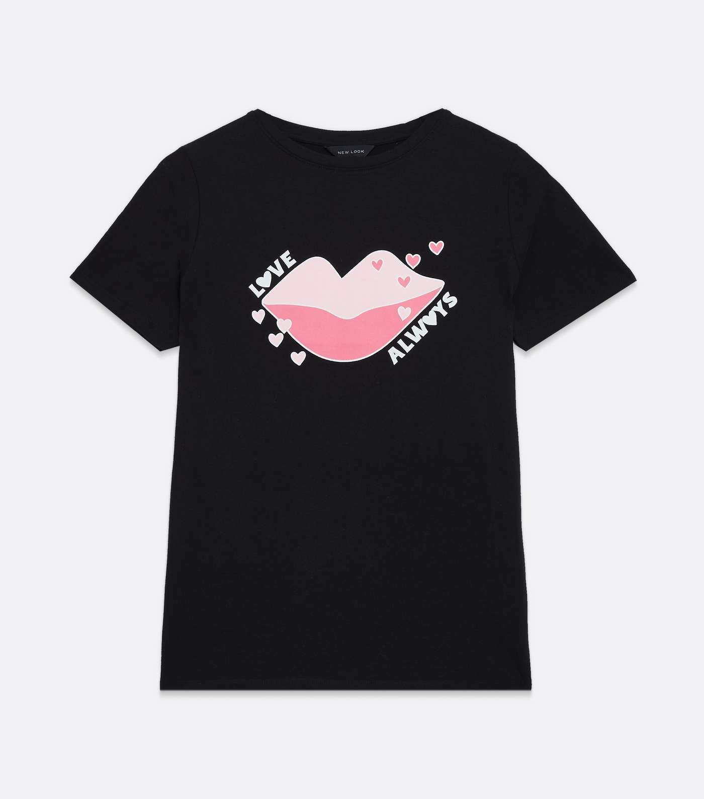 Black Logo Love Always Lips T-Shirt Image 5