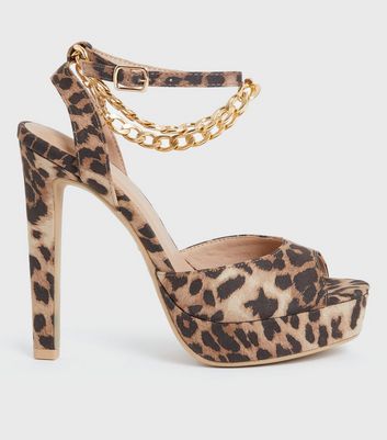 platform leopard print sandals